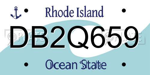 DB2Q659 Rhode Island License Plate