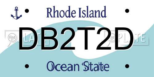 DB2T2D Rhode Island License Plate