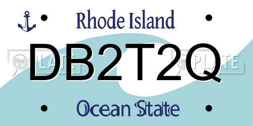 DB2T2Q Rhode Island License Plate