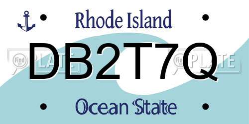 DB2T7Q Rhode Island License Plate
