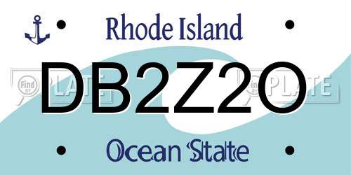 DB2Z2O Rhode Island License Plate