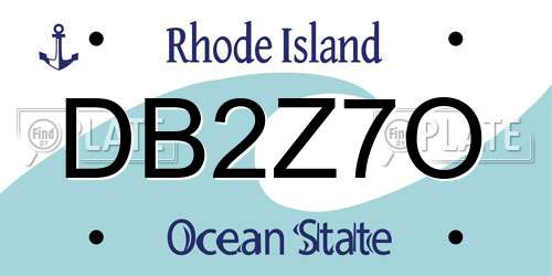 DB2Z7O Rhode Island License Plate