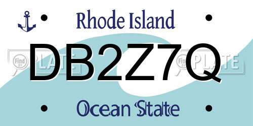DB2Z7Q Rhode Island License Plate