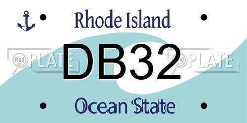 DB32 Rhode Island License Plate