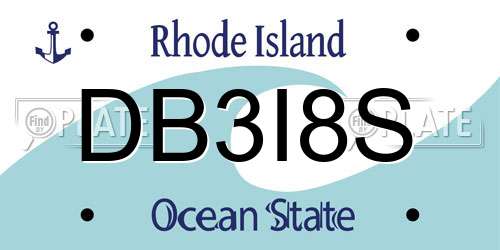 DB3I8S Rhode Island License Plate