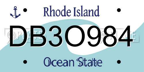 DB3O984 Rhode Island License Plate