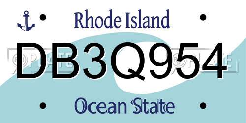 DB3Q954 Rhode Island License Plate