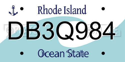 DB3Q984 Rhode Island License Plate