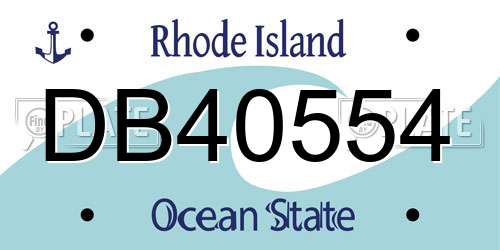DB40554 Rhode Island License Plate