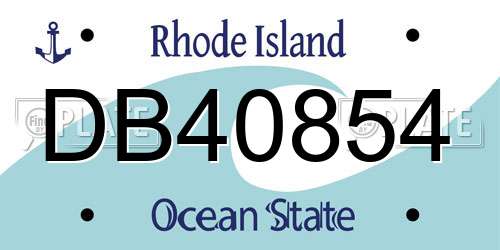 DB40854 Rhode Island License Plate