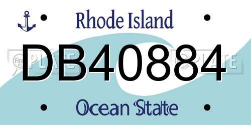 DB40884 Rhode Island License Plate