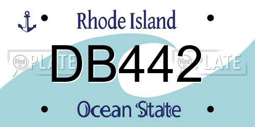 DB442 Rhode Island License Plate