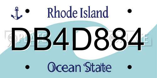 DB4D884 Rhode Island License Plate