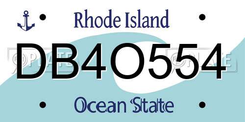 DB4O554 Rhode Island License Plate