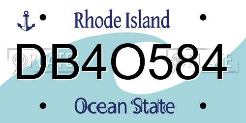 DB4O584 Rhode Island License Plate