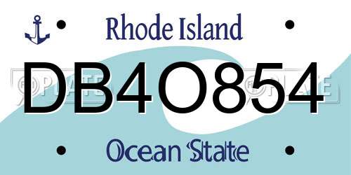 DB4O854 Rhode Island License Plate