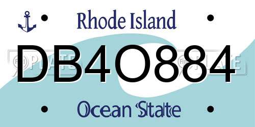 DB4O884 Rhode Island License Plate