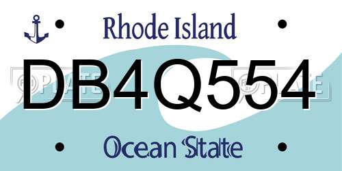 DB4Q554 Rhode Island License Plate