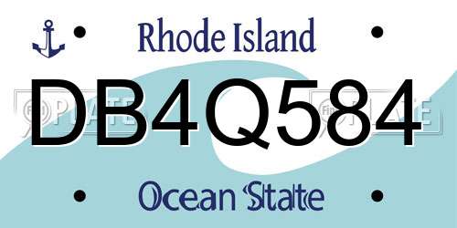 DB4Q584 Rhode Island License Plate