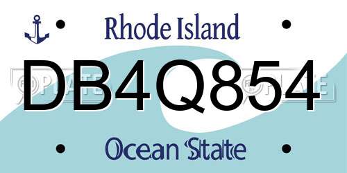 DB4Q854 Rhode Island License Plate