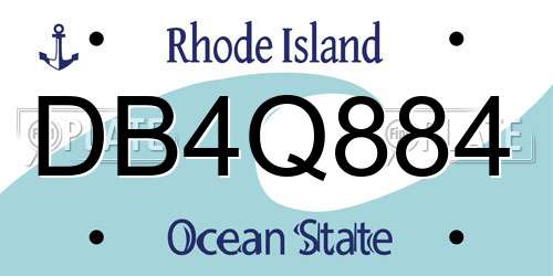 DB4Q884 Rhode Island License Plate