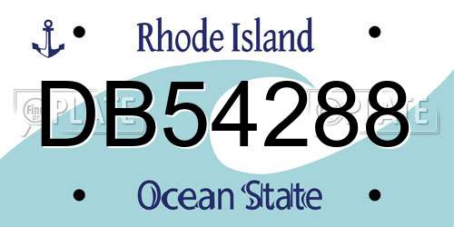 DB54288 Rhode Island License Plate