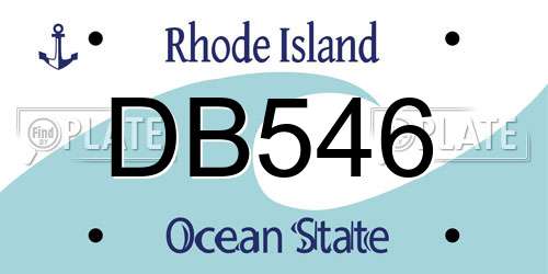 DB546 Rhode Island License Plate
