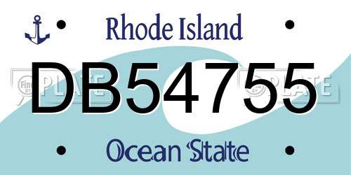 DB54755 Rhode Island License Plate