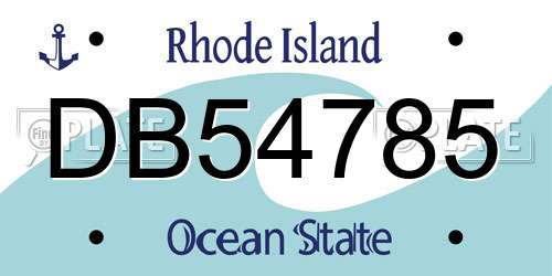 DB54785 Rhode Island License Plate