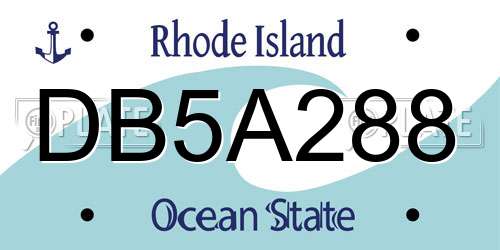 DB5A288 Rhode Island License Plate