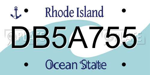 DB5A755 Rhode Island License Plate