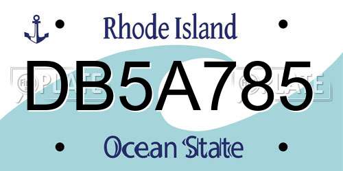DB5A785 Rhode Island License Plate