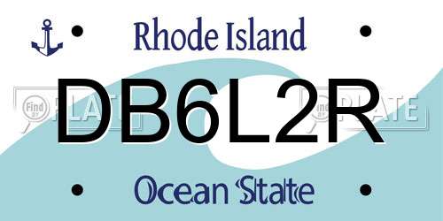 DB6L2R Rhode Island License Plate