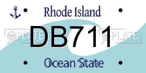 DB711 Rhode Island License Plate