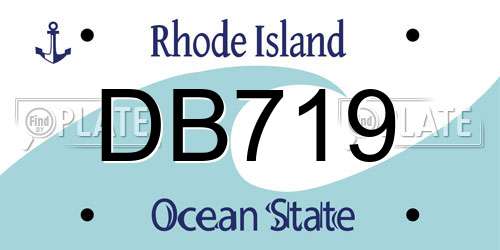 DB719 Rhode Island License Plate