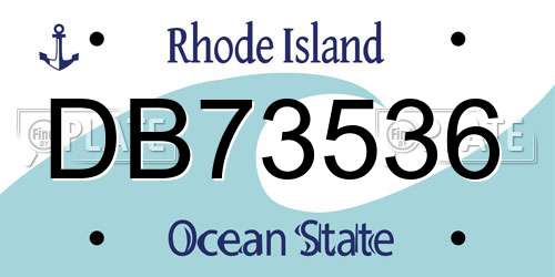 DB73536 Rhode Island License Plate