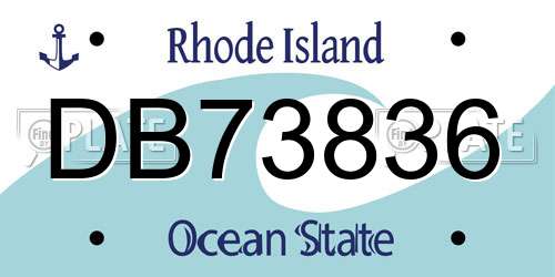 DB73836 Rhode Island License Plate