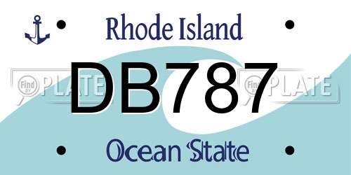 DB787 Rhode Island License Plate
