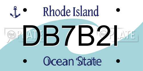 DB7B2I Rhode Island License Plate