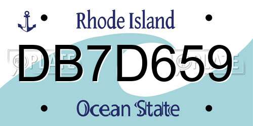 DB7D659 Rhode Island License Plate