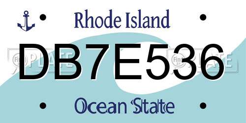 DB7E536 Rhode Island License Plate
