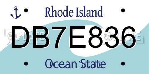 DB7E836 Rhode Island License Plate