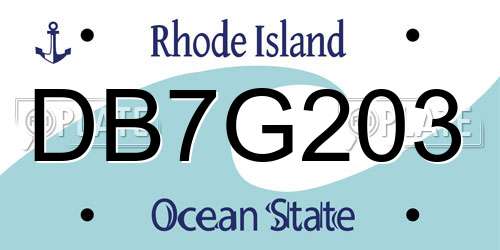 DB7G203 Rhode Island License Plate