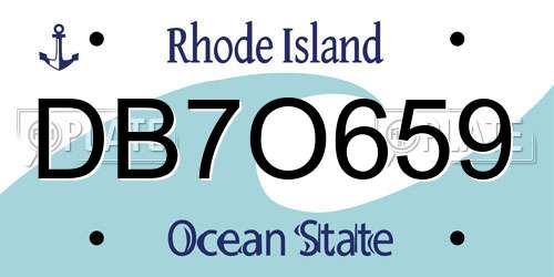 DB7O659 Rhode Island License Plate
