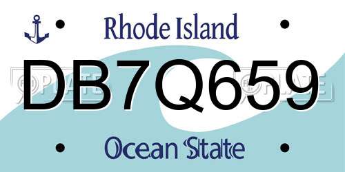 DB7Q659 Rhode Island License Plate
