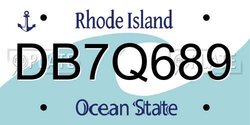 DB7Q689 Rhode Island License Plate