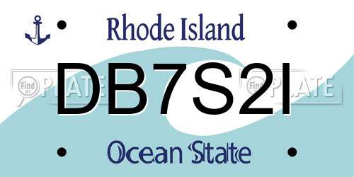 DB7S2I Rhode Island License Plate