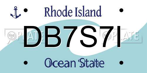 DB7S7I Rhode Island License Plate