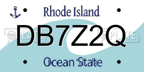 DB7Z2Q Rhode Island License Plate