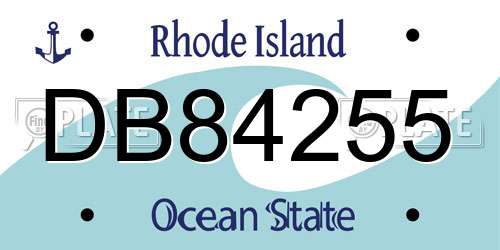 DB84255 Rhode Island License Plate